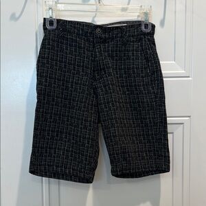 Distortion Black Casual Cotton Bermuda Shorts
